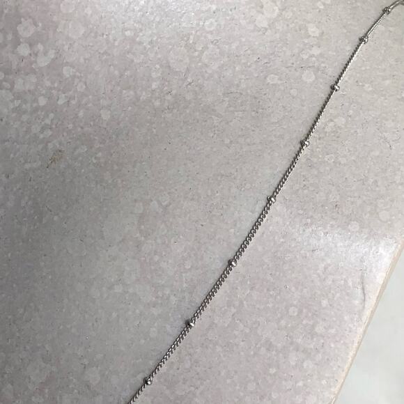 Classic Timeless Silver Plated Small Beads Cubic Zirconia Bar Pendant Necklace - Picture 11 of 15